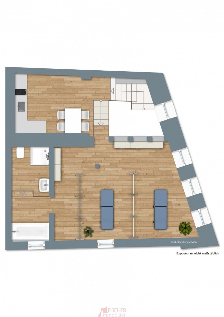 Grundriss OG Erdgeschosswohnung Vaihingen an der Enz