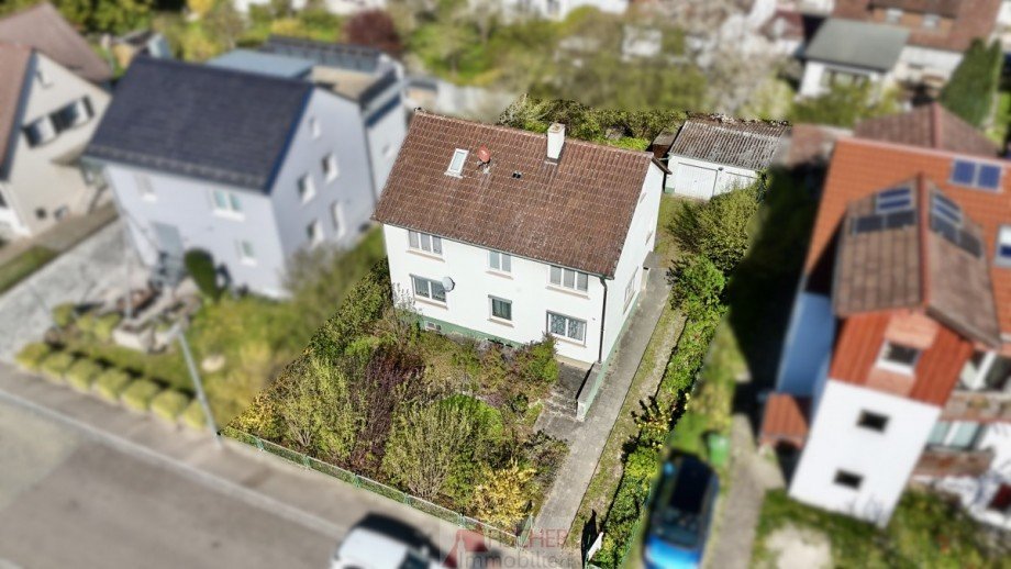 Sicht von oben Zweifamilienhaus Vaihingen an der Enz