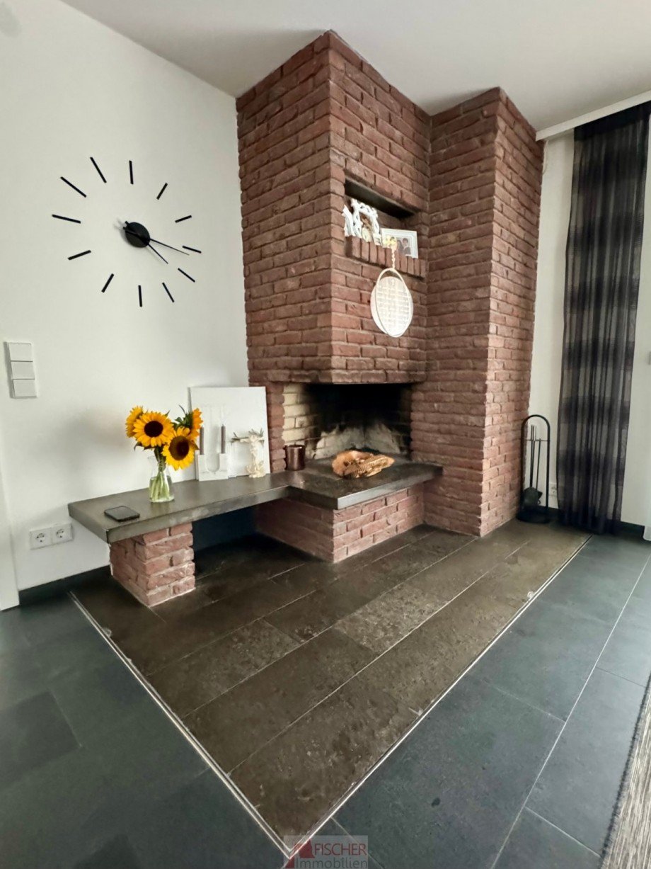 Wohnzimmer mit Kamin Bungalow Vaihingen/Enz-Riet